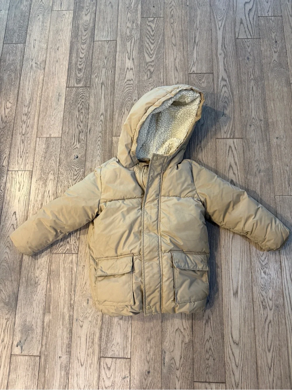 Old Navy Kids Hooded Puffer Jacket - Beige